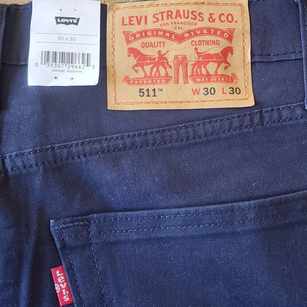 Levi's 511 Slim Jeans Mens 30x30 Blue Dark Wash All Seasons Tech Stretch